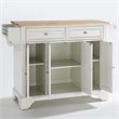 Catania Modern / Contemporary Natural Wood Top Kitchen Island in White