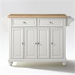 Catania Modern / Contemporary Natural Wood Top Kitchen Island in White