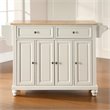 Catania Modern / Contemporary Natural Wood Top Kitchen Island in White