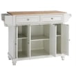 Catania Modern / Contemporary Natural Wood Top Kitchen Island in White
