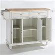 Catania Modern / Contemporary Natural Wood Top Kitchen Island in White