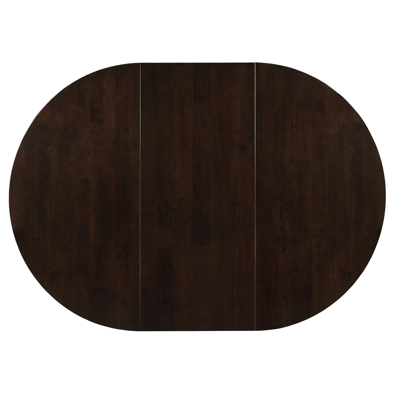 Catania Modern Oval Butterfly Leaf Wood Dining Table in Cappuccino