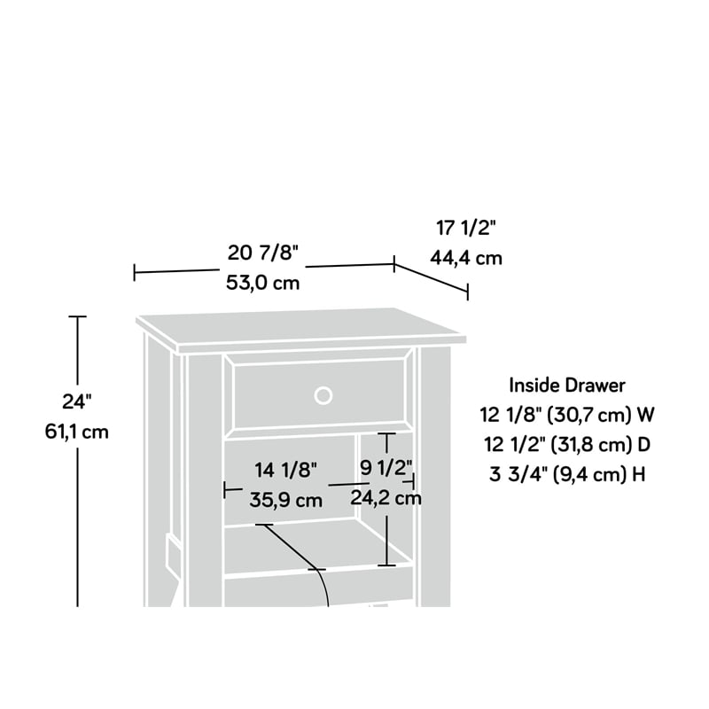 Catania Modern / Contemporary Nightstand in Oiled Oak Finish