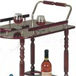 Catania 2-tier Traditional Wood Serving Cart Merlot and Brass