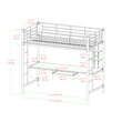 Catania Modern/Contemporary Metal Twin Loft bed with Workstation in Silver