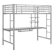 Catania Modern/Contemporary Metal Twin Loft bed with Workstation in Silver