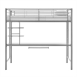 Catania Modern/Contemporary Metal Twin Loft bed with Workstation in Silver