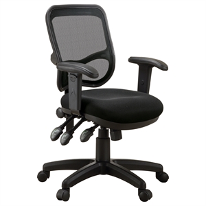 catania modern padded arm fabric mesh office chair with casters in black