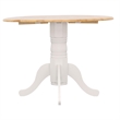 Catania Farmhouse Round Drop Leaf Wood Dining Table in Brown