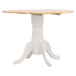 Catania Farmhouse Round Drop Leaf Wood Dining Table in Brown