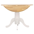 Catania Farmhouse Round Drop Leaf Wood Dining Table in Brown