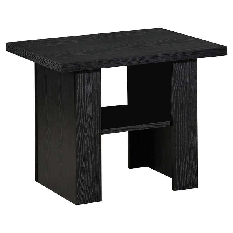 Catania Modern 3-Piece Wood Coffee Table Set with Shelf in Black Oak