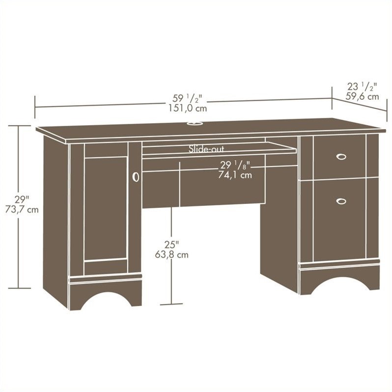 Catania Modern / Contemporary Computer Desk in Brushed Maple Finish