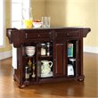 Catania Modern Stainless Steel Top Kitchen Island in Mahogany