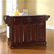 Catania Modern / Contemporary Gray Granite Top Kitchen Island in Mahogany