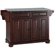 Catania Modern / Contemporary Gray Granite Top Kitchen Island in Mahogany