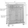 Catania Modern Gray Granite Top Portable Kitchen Cart in Black