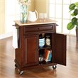 Catania Modern Natural Wood Top Portable Kitchen Cart in Mahogany