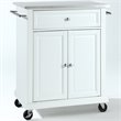 Catania Modern Stainless Steel Top Portable Kitchen Cart in White