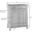 Catania Modern Black Granite Top Portable Kitchen Cart in White