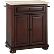 Catania Modern Natural Wood Top Portable Kitchen Island in Mahogany