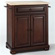 Catania Modern Natural Wood Top Portable Kitchen Island in Mahogany