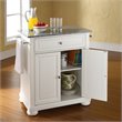 Catania Modern Gray Granite Top Portable Kitchen Island in White