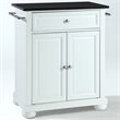 Catania Modern Black Granite Top Portable Kitchen Island in White