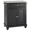 Catania Modern Stainless Steel Top Portable Kitchen Island in Black