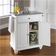 Catania Modern Gray Granite Top Portable Kitchen Island in White