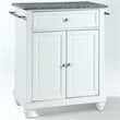 Catania Modern Gray Granite Top Portable Kitchen Island in White