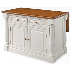 Catania Modern / Contemporary Wood Kitchen Island in Off White Finish