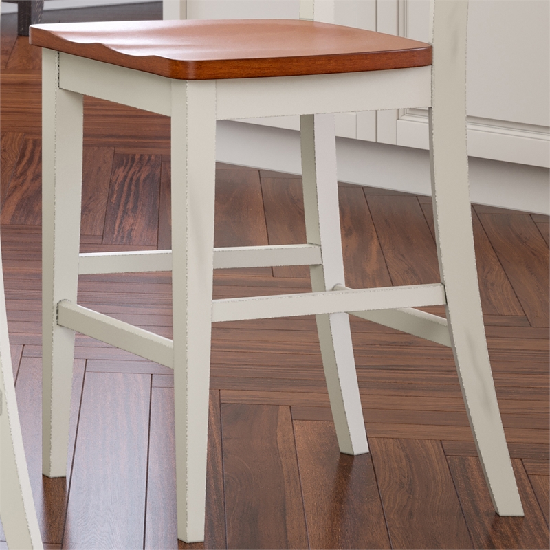 Catania Modern / Contemporary Wood Counter Stool in Off White Finish