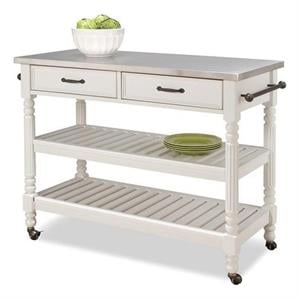 Catania Modern / Contemporary General Line Wood Kitchen Cart in Off White