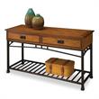 Catania 2-Drawer Modern Wood Console Table in Distressed Oak