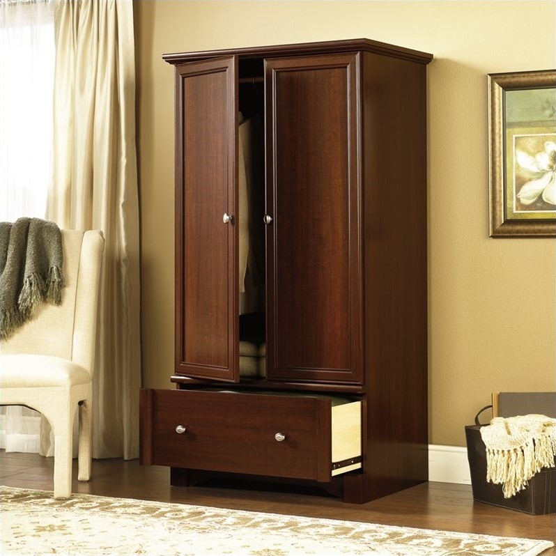 Catania Traditional Engineered Wood Wardrobe Armoire in Select Cherry