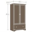 Catania Traditional Engineered Wood Wardrobe Armoire in Select Cherry