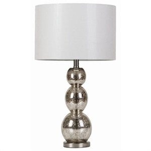 catania modern / contemporary metal table lamp with drum shade in silver