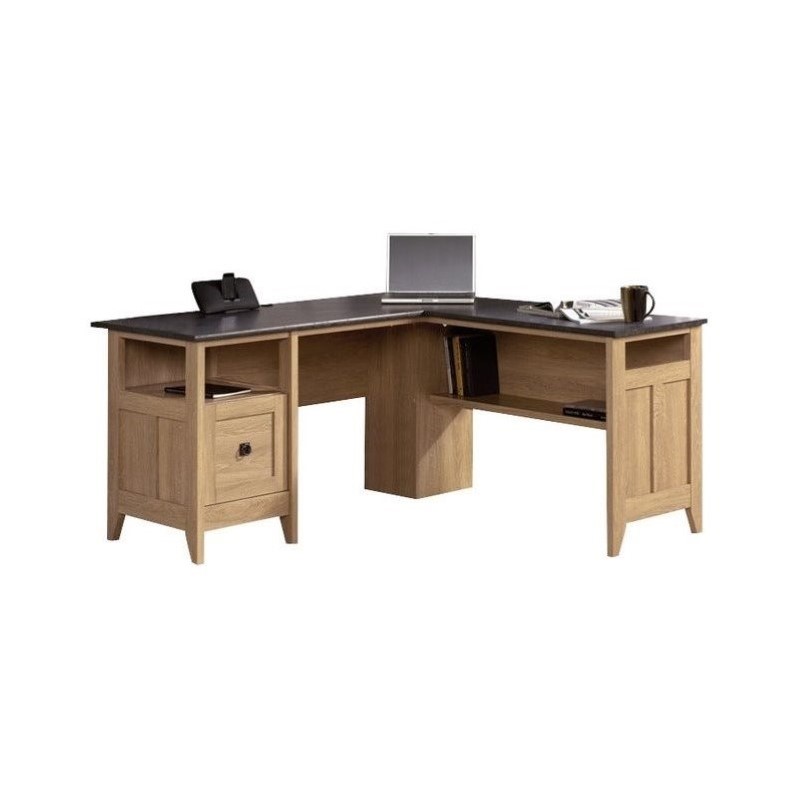 Catania Modern / Contemporary  Manufactured Wood L-Desk in Dover Oak Finish