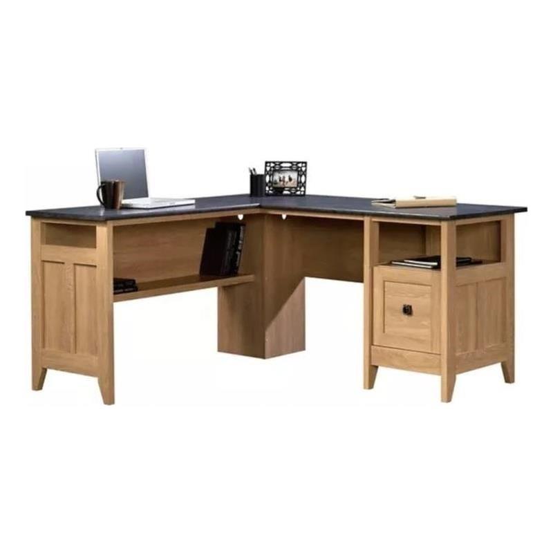 Catania Modern / Contemporary  Manufactured Wood L-Desk in Dover Oak Finish