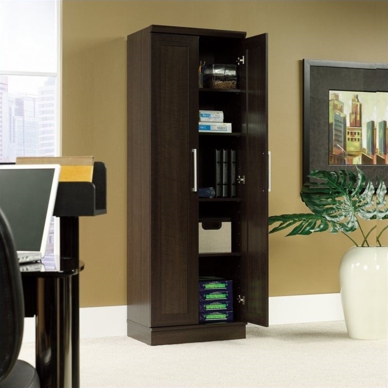 Catania Traditional Engineered Wood Storage Cabinet in Dakota Oak