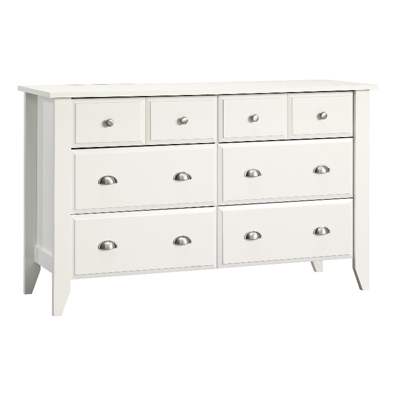 Catania Modern / Contemporary Engineered Wood 6 Drawer Dresser in Soft White
