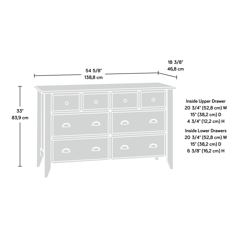 Catania Modern / Contemporary Engineered Wood 6 Drawer Dresser in Soft White