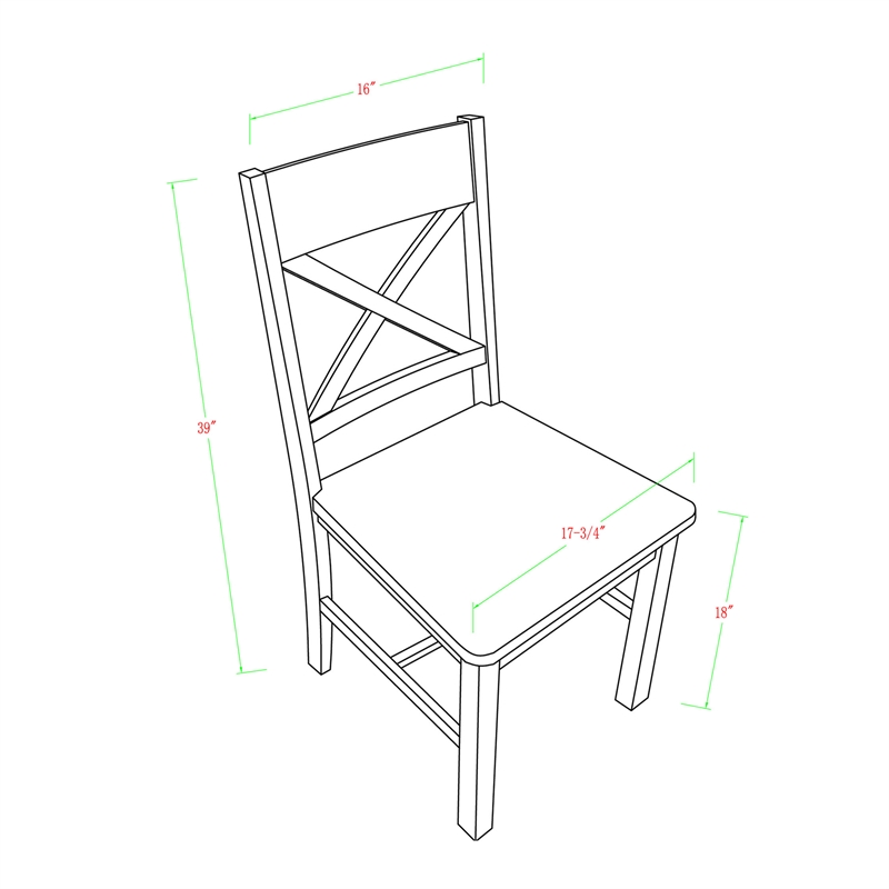 Catania Modern / Contemporary Wood Dining Chair in Black (Set of 2)