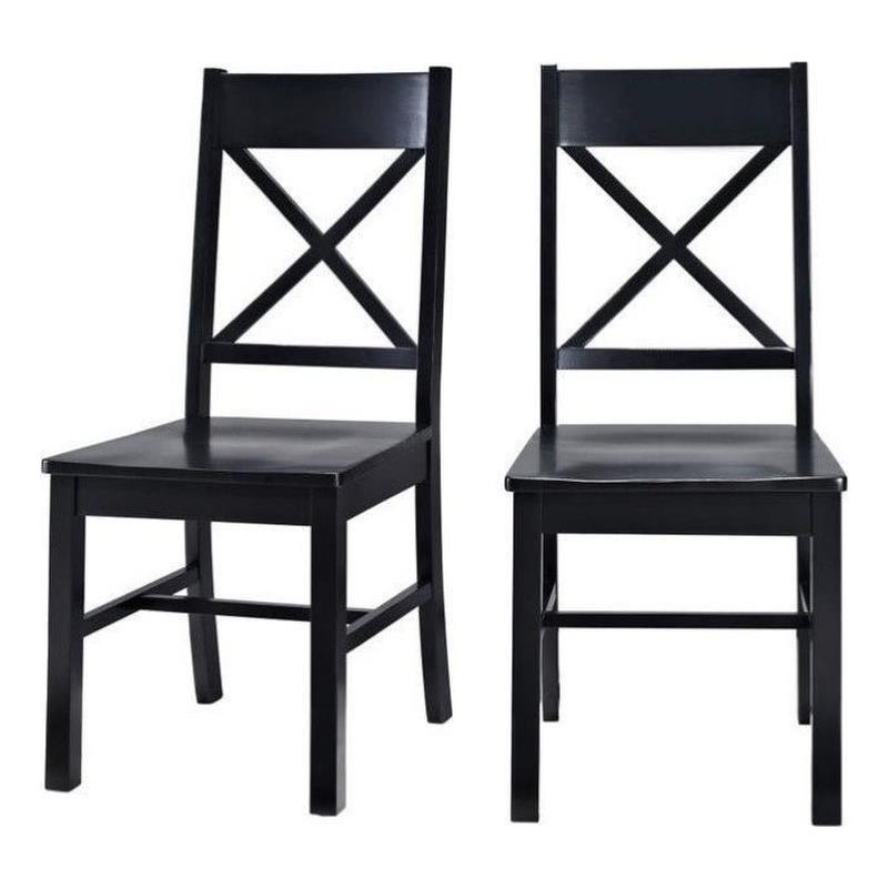 Catania Modern / Contemporary Wood Dining Chair in Black (Set of 2)