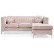 Catania Modern / Contemporary Velvet Sofa Chaise in Pink Finish