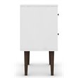 Catania 2-Drawer Mid-Century Solid Wood End Table in White/Brown