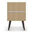 Catania 2-Drawer Mid-Century Solid Wood End Table in White/Brown