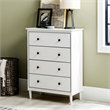 Catania Modern / Contemporary 4 Drawer Solid Wood Dresser in White