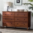 Catania Modern / Contemporary 6 Drawer Solid Wood Dresser in Walnut